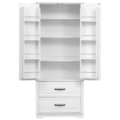 15.80 In. W X 30.30 In. D X 70.98 In. H White MDF Freestanding Linen Cabinet With 3-Shelves And 2-Drawers In White 13 15.80 In. W X 30.30 In. D X 70.98 In. H White MDF Freestanding Linen Cabinet With 3-Shelves And 2-Drawers In White -FURITURE SALE SHOP ameican white oak tahanbath linen cabinets ct xl p254905w 1f 1000