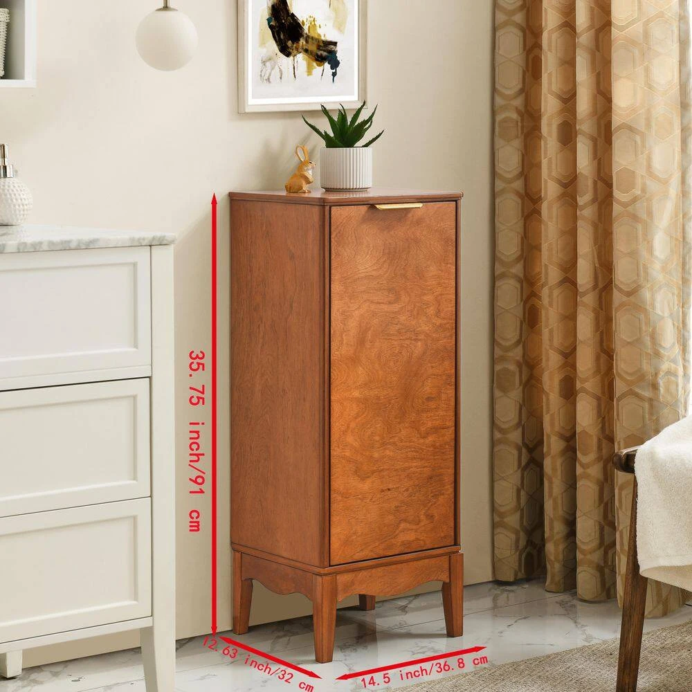 12.63 In. W X 14.50 In. D X 35.75 In. H Brown Linen Cabinet 7 12.63 In. W X 14.50 In. D X 35.75 In. H Brown Linen Cabinet - Image 7