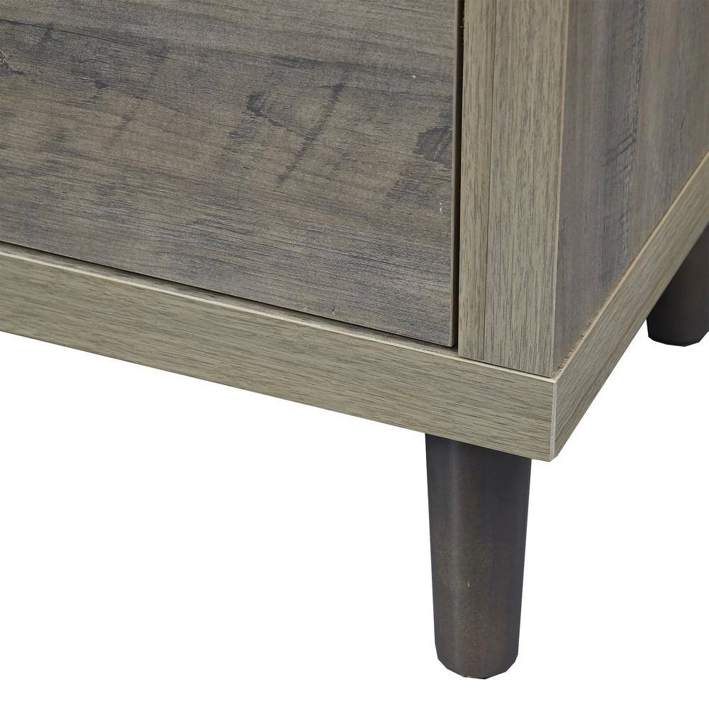 Grey Oak 3-Drawer Wooden Chest: Tall Farmhouse Nightstand And Storage Cabinet For Bedroom, Home Office-31.5 In. W 7 Grey Oak 3-Drawer Wooden Chest: Tall Farmhouse Nightstand And Storage Cabinet For Bedroom, Home Office-31.5 In. W - Image 7