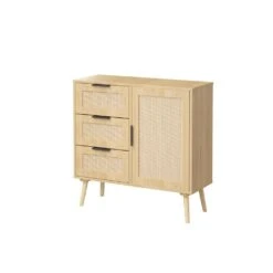 Modern Rattan Wood Dresser Wood Storage Cabinet Sideboard For Bedroom, Living Room, Entryway, Hallway -FURITURE SALE SHOP antique natural rattan tahanbath pantry organizers z w808p212693 44 1000