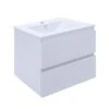 18 In. W X 19 In. H Bath Vanity In White With MDF Vanity Top In White With White Basin