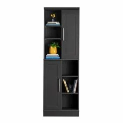Storage Cabinet, Black Brown Finish -FURITURE SALE SHOP black brown tahanbath pantry organizers z w688134109 4f 1000
