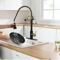 Touchless Kitchen Faucet, Hands Free Automatic Smart Kitchen Faucet -FURITURE SALE SHOP black gold tahanbath pull down kitchen faucets z w1932p156137 31 1000