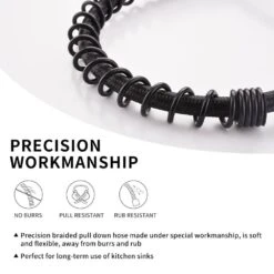 Commercial Black And Gold Kitchen Faucet With Pull Down Sprayer, Single Handle Single Lever Kitchen Sink Faucet -FURITURE SALE SHOP black gold tahanbath pull down kitchen faucets z w1932p172321 44 1000