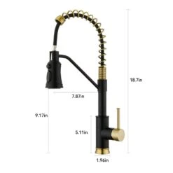 Single Handle Deck Mount Standard Kitchen Faucet In Matte Black And Gold -FURITURE SALE SHOP black gold tahanbath standard kitchen faucets z w1243138889 c3 1000