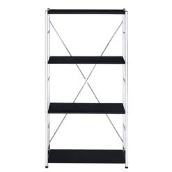 11.50 In. W X 24.50 In. D X 42.50 In. H Multi-Colored Wood Freestanding Linen Cabinet W/4-Shelves In Black+Silver -FURITURE SALE SHOP black silver tahanbath linen cabinets ct xl p184593 31 1000