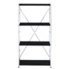 11.50 In. W X 24.50 In. D X 42.50 In. H Multi-Colored Wood Freestanding Linen Cabinet W/4-Shelves In Black+Silver