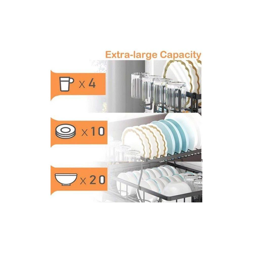 Gold Stainless Steel Standing Dish Rack With Caddy 3 Gold Stainless Steel Standing Dish Rack With Caddy - Image 3