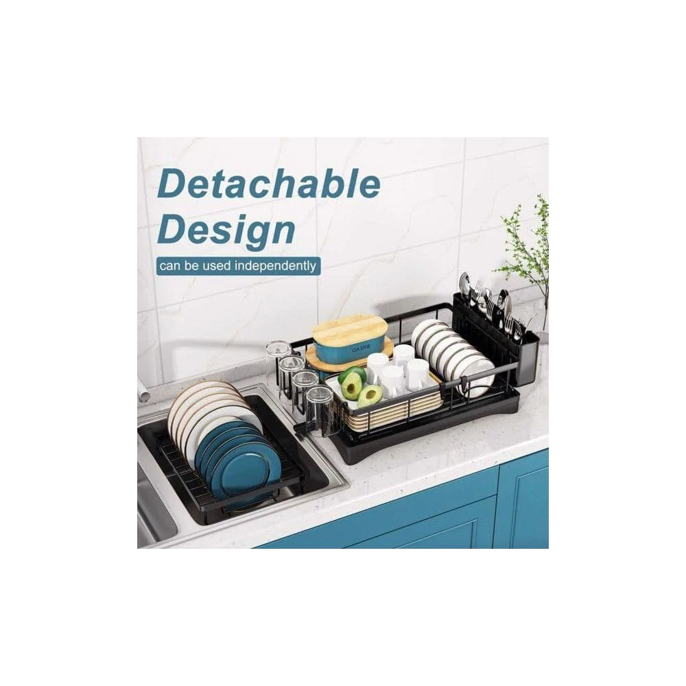 Gold Stainless Steel Standing Dish Rack With Caddy 2 Gold Stainless Steel Standing Dish Rack With Caddy - Image 2