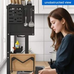 3-Tier Over Sink Dish Rack-33.5" Space-Saving Storage With Cover, Baskets & Utensil Holder (Black) 11 3-Tier Over Sink Dish Rack-33.5" Space-Saving Storage With Cover, Baskets & Utensil Holder (Black) -FURITURE SALE SHOP black tahanbath dish racks z d0102x3jzzw 4f 1000