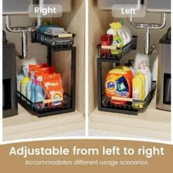 2-Pack Dish Rack And Under Sink Organizer Large Drainboard Plus 2-Tier Pull-Out Cabinet Shelf -FURITURE SALE SHOP black tahanbath dish racks z d0102xf1s12 4f 1000