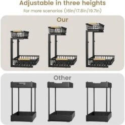 2-Pack Dish Rack And Under Sink Organizer Large Drainboard Plus 2-Tier Pull-Out Cabinet Shelf -FURITURE SALE SHOP black tahanbath dish racks z d0102xf1s12 66 1000