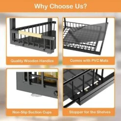 2-Pack Dish Rack And Under Sink Organizer Large Drainboard Plus 2-Tier Pull-Out Cabinet Shelf -FURITURE SALE SHOP black tahanbath dish racks z d0102xf1s12 76 1000