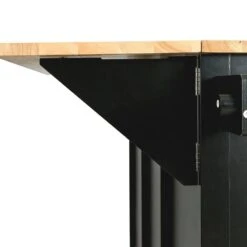 Black Kitchen Cart With Rubber Wood Drop-Leaf Countertop, 3 Drawers, Cabinet Storage And 5 Wheels -FURITURE SALE SHOP black tahanbath kitchen carts z wf298028aab 44 1000