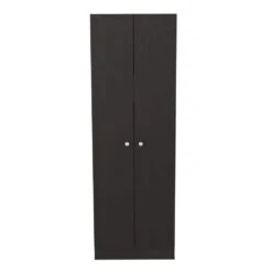 23.60 In. W X 11.80 In. D X 71.10 In. H Black Particle Board Freestanding Linen Cabinet With And 5 Shelves In Black