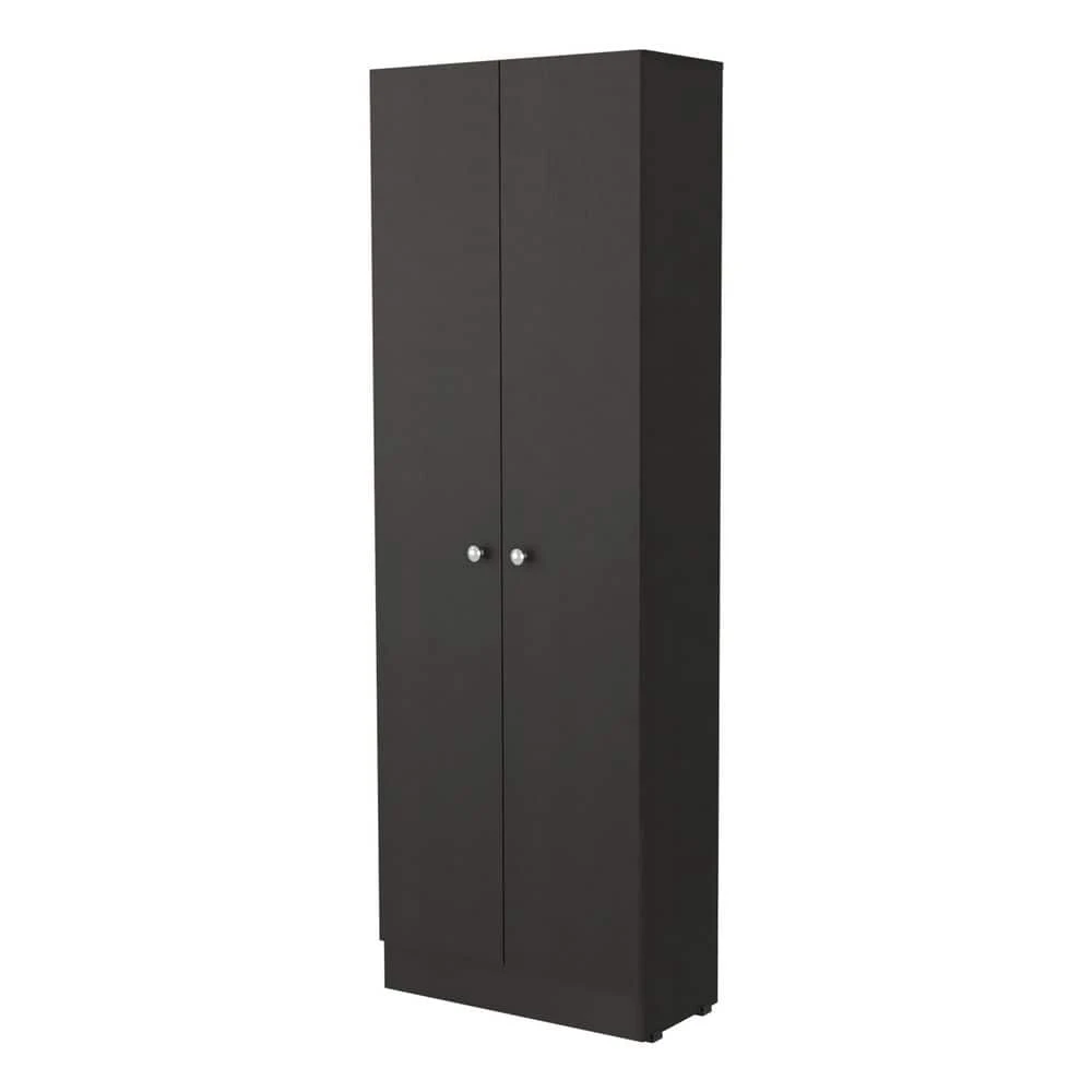 13.80 In. W X 29.50 In. D X 59.10 In. H Black Metal Freestanding Linen Cabinet W/2-Shelves And Glass Door In Black 1 13.80 In. W X 29.50 In. D X 59.10 In. H Black Metal Freestanding Linen Cabinet W/2-Shelves And Glass Door In Black