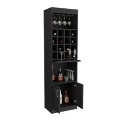 13.30 In. W X 20 In. D X 71.10 In. H Black Particle Board Freestanding Linen Cabinet W/2-Shelves In Black -FURITURE SALE SHOP black tahanbath linen cabinets ct xl s00332 1f 1000