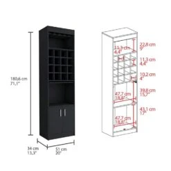 13.30 In. W X 20 In. D X 71.10 In. H Black Particle Board Freestanding Linen Cabinet W/2-Shelves In Black -FURITURE SALE SHOP black tahanbath linen cabinets ct xl s00332 4f 1000