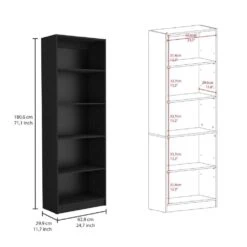 11.70 In. W X 24.70 In. D X 71.10 In. H Black Wood Freestanding Linen Cabinet W/2-Piece Set And 7-Shelves In Black -FURITURE SALE SHOP black tahanbath linen cabinets ct xl s00420 4f 1000