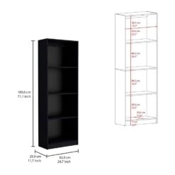 11.70 In. W X 24.70 In. D X 71.10 In. H Black Wood Freestanding Linen Cabinet W/2-Piece Set And 7-Shelves In Black -FURITURE SALE SHOP black tahanbath linen cabinets ct xl s00420 c3 1000