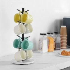 Mug Tree With Marble Base 8 Hooks Cup Rack Stand For Counter Kitchen Home In Black 13 Mug Tree With Marble Base 8 Hooks Cup Rack Stand For Counter Kitchen Home In Black -FURITURE SALE SHOP black tahanbath mug trees z d010277u7s6 31 1000