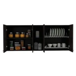 Wall Cabinet Ontario, Double Door, Black Wengue Finish -FURITURE SALE SHOP black tahanbath pantry organizers z b092123032 1f 1000