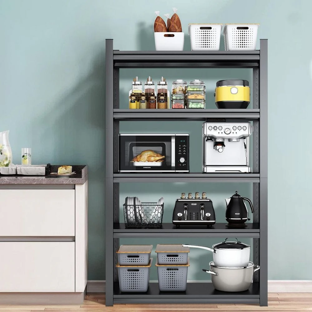 5-Tier Heavy-Duty Metal Storage Shelves: 2000 Lbs. Capacity, Adjustable For Garage And More In Sleek Black 11 5-Tier Heavy-Duty Metal Storage Shelves: 2000 Lbs. Capacity, Adjustable For Garage And More In Sleek Black - Image 11