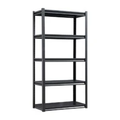5-Tier Heavy-Duty Metal Storage Shelves: 2000 Lbs. Capacity, Adjustable For Garage And More In Sleek Black