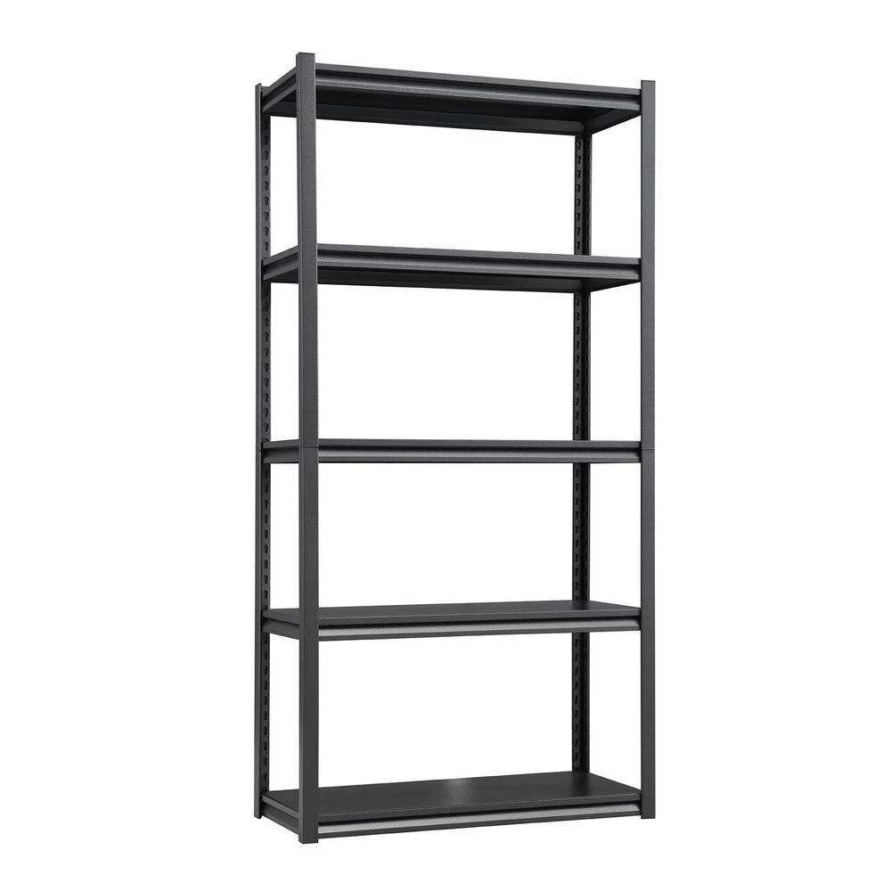 5-Tier Adjustable Metal Shelves For Garage Storage-2000 Lbs. Utility Rack In Black 4 5-Tier Adjustable Metal Shelves For Garage Storage-2000 Lbs. Utility Rack In Black - Image 4