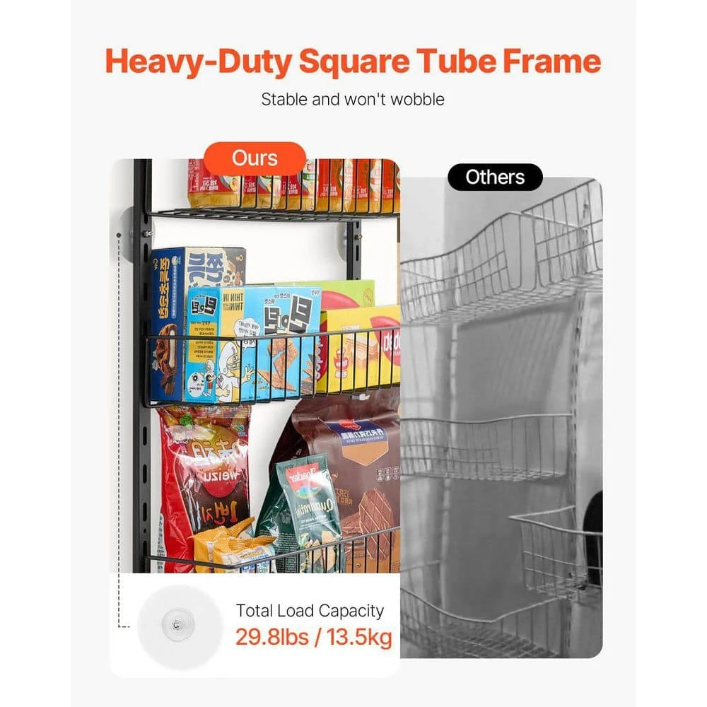 9-Tier Over The Door Pantry Organizer Hanging Storage Rack Adjustable Kitchen In Black 7 9-Tier Over The Door Pantry Organizer Hanging Storage Rack Adjustable Kitchen In Black - Image 7