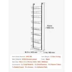 9-Tier Over The Door Pantry Organizer Hanging Storage Rack Adjustable Kitchen In Black 12 9-Tier Over The Door Pantry Organizer Hanging Storage Rack Adjustable Kitchen In Black -FURITURE SALE SHOP black tahanbath pantry organizers z d0102x3qujg 66 1000