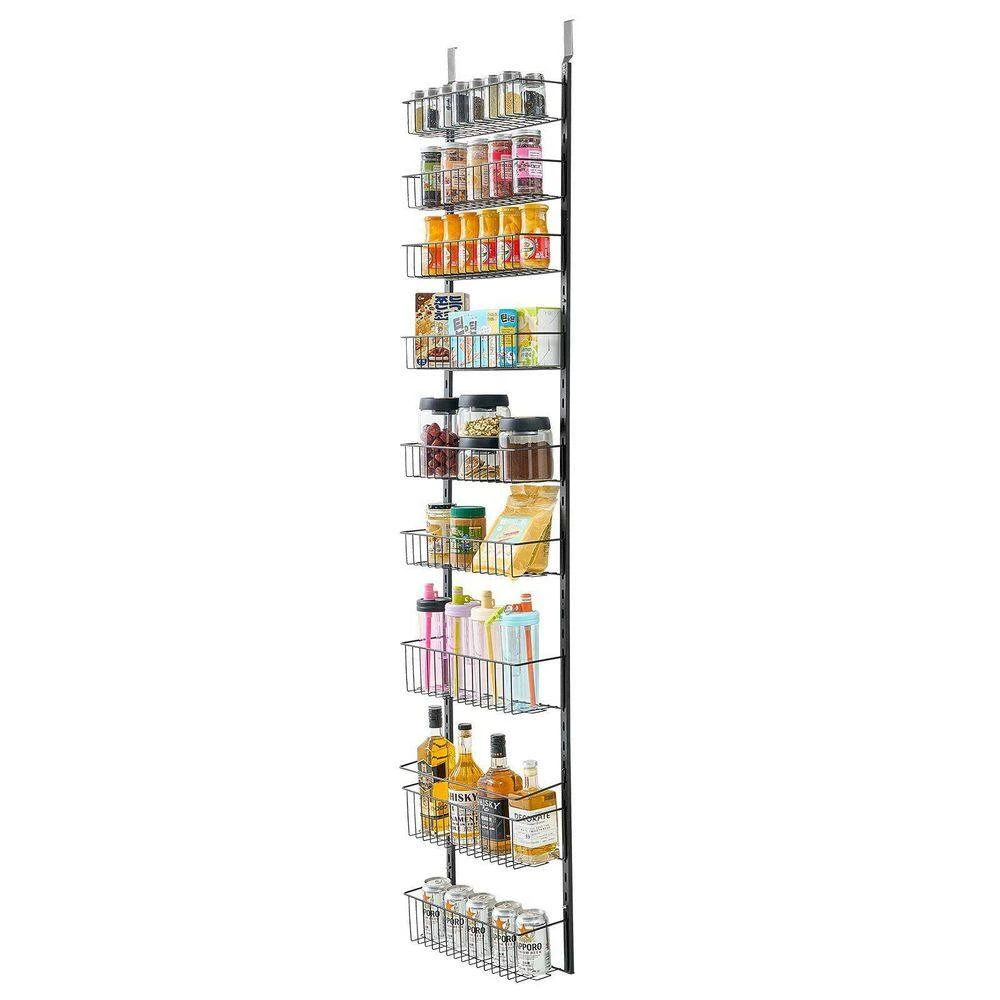 9-Tier Over The Door Pantry Organizer Hanging Storage Rack Adjustable Kitchen In Black 10 9-Tier Over The Door Pantry Organizer Hanging Storage Rack Adjustable Kitchen In Black - Image 10