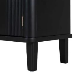 3-Acacia Solid Doors, Adjustable, Suitable For Study, Corridors, And Entrances In Black