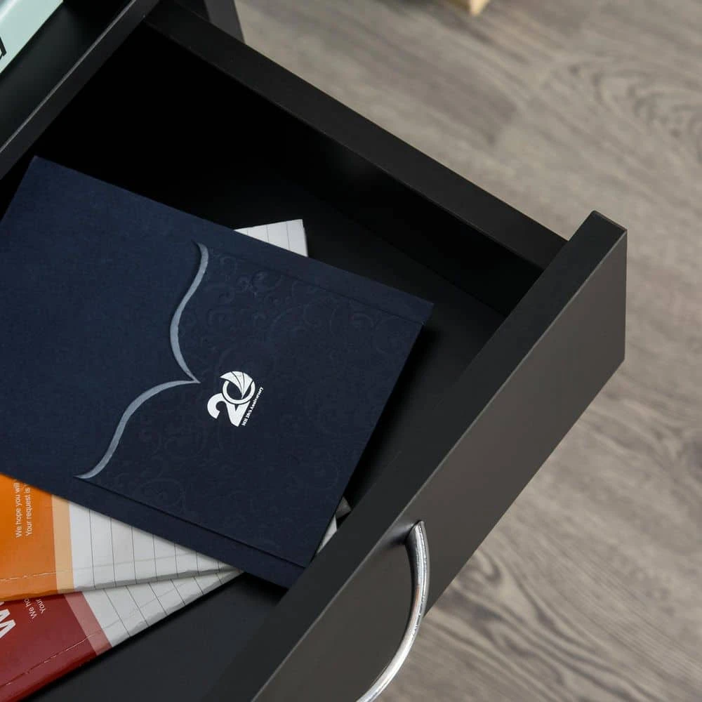 Mobile Storage Cabinet Organizer With Drawer And Cabinet, Printer Stand With Castors, Black 5 Mobile Storage Cabinet Organizer With Drawer And Cabinet, Printer Stand With Castors, Black - Image 5