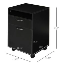 Mobile Storage Cabinet Organizer With Drawer And Cabinet, Printer Stand With Castors, Black 13 Mobile Storage Cabinet Organizer With Drawer And Cabinet, Printer Stand With Castors, Black -FURITURE SALE SHOP black tahanbath pantry organizers z w1247p173320 fa 1000
