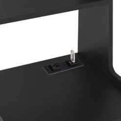 Modern Nightstand: Charging Station, Night Light, Bookshelf In Black -FURITURE SALE SHOP black tahanbath pantry organizers z w1247p179955 31 1000
