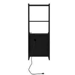 Modern Nightstand: Charging Station, Night Light, Bookshelf In Black -FURITURE SALE SHOP black tahanbath pantry organizers z w1247p179955 4f 1000