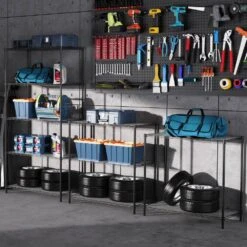 5 Tier Shelf Wire Shelving Unit-5T-1636-B-LKJ, 72H In Black 17 5 Tier Shelf Wire Shelving Unit-5T-1636-B-LKJ, 72H In Black -FURITURE SALE SHOP black tahanbath pantry organizers z w1550131995 76 1000