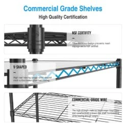 5 Tier Shelf Wire Shelving Unit-5T-1636-B-LKJ, 72H In Black 12 5 Tier Shelf Wire Shelving Unit-5T-1636-B-LKJ, 72H In Black -FURITURE SALE SHOP black tahanbath pantry organizers z w1550131995 c3 1000