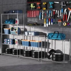 5 Tier Shelf Wire Shelving Unit-5T-1636-B-LKJ, 72H In Black 18 5 Tier Shelf Wire Shelving Unit-5T-1636-B-LKJ, 72H In Black -FURITURE SALE SHOP black tahanbath pantry organizers z w1550131995 d4 1000