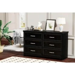 6-Drawer Dresser With 3-Drawer Chest, Metal Pulls, For Living, Bed, Hallways. Black 47.6 In. L X 15.7 In. W X 28.9 In. H 16 6-Drawer Dresser With 3-Drawer Chest, Metal Pulls, For Living, Bed, Hallways. Black 47.6 In. L X 15.7 In. W X 28.9 In. H -FURITURE SALE SHOP black tahanbath pantry organizers z w1668p162670 44 1000