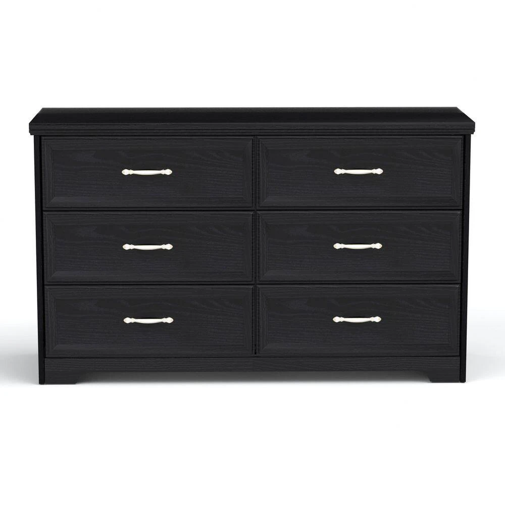 6-Drawer Dresser With 3-Drawer Chest, Metal Pulls, For Living, Bed, Hallways. Black 47.6 In. L X 15.7 In. W X 28.9 In. H 3 6-Drawer Dresser With 3-Drawer Chest, Metal Pulls, For Living, Bed, Hallways. Black 47.6 In. L X 15.7 In. W X 28.9 In. H - Image 3