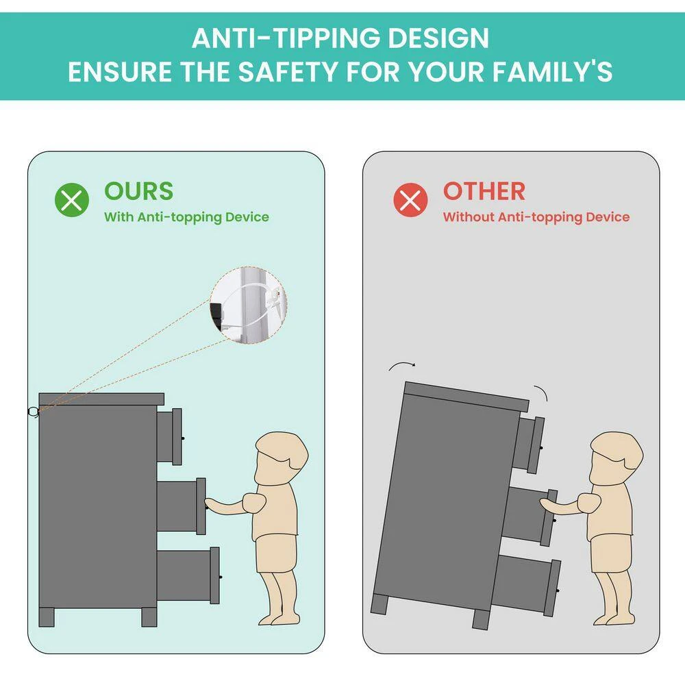 6-Drawer Dresser With 3-Drawer Chest, Metal Pulls, For Living, Bed, Hallways. Black 47.6 In. L X 15.7 In. W X 28.9 In. H 8 6-Drawer Dresser With 3-Drawer Chest, Metal Pulls, For Living, Bed, Hallways. Black 47.6 In. L X 15.7 In. W X 28.9 In. H - Image 8