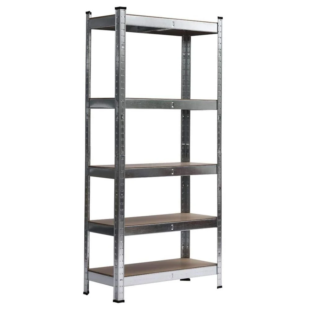 5-Tier Galvanized Metal Storage Rack: Heavy Duty, Adjustable Shelves In Black 8 5-Tier Galvanized Metal Storage Rack: Heavy Duty, Adjustable Shelves In Black - Image 8