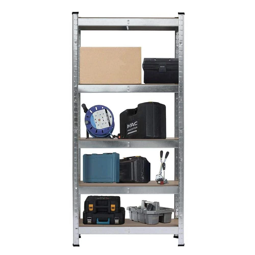5-Tier Galvanized Metal Storage Rack: Heavy Duty, Adjustable Shelves In Black 5 5-Tier Galvanized Metal Storage Rack: Heavy Duty, Adjustable Shelves In Black - Image 5