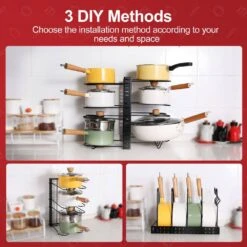 Adjustable Pot Rack, Kitchen Rack, And Storage Rack, Kitchen Organization And Storage -FURITURE SALE SHOP black tahanbath pantry organizers z w2071p281972 1f 1000