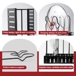 Adjustable Pot Rack, Kitchen Rack, And Storage Rack, Kitchen Organization And Storage -FURITURE SALE SHOP black tahanbath pantry organizers z w2071p281972 4f 1000