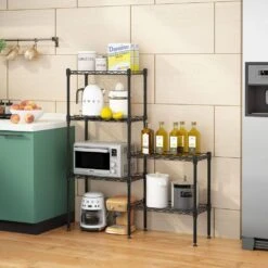 Heavy Duty Modular Metal Shelf : Adjustable, Space-Saving (Kitchen/Garage) In Black -FURITURE SALE SHOP black tahanbath pantry organizers z w2629p176840 44 1000