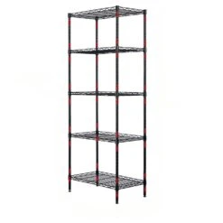 Heavy Duty Modular Metal Shelf : Adjustable, Space-Saving (Kitchen/Garage) In Black