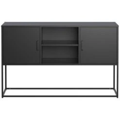 Modern Storage Sideboard Anti-Tilt, Elegant Handles, Magnetic Closure, Eco-Friendly For Home Rooms In Black -FURITURE SALE SHOP black tahanbath pantry organizers z w2735p186339 44 1000
